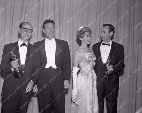 1960 Oscars Robert Stack Barbara Rush Academy Awards aa1960-37</br>Los Angeles Newspaper press pit reprints from original 4x5 negatives for Academy Awards.