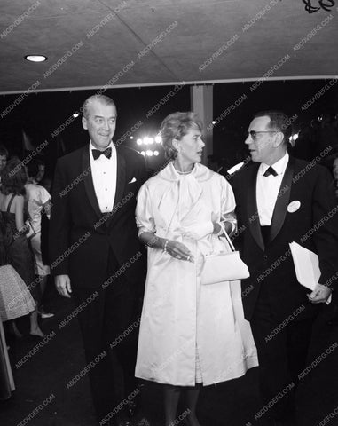 1960 Oscars James Stewart and wife arriving Academy Awards aa1960-53</br>Los Angeles Newspaper press pit reprints from original 4x5 negatives for Academy Awards.