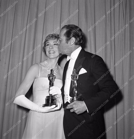 1964 Oscars Julie Andrews Rex Harrison Academy Awards aa1965-10</br>Los Angeles Newspaper press pit reprints from original 4x5 negatives for Academy Awards.