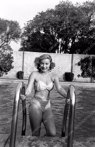 Pat Hall all wet in bikini getting out of the pool 8b20-0512