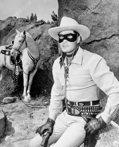 The Lone Ranger Clayton Moore and trusty Silver 8b20-10774