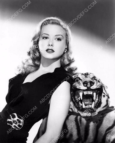 gorgeous Adele Mara and tiger skin rug 8b20-11439