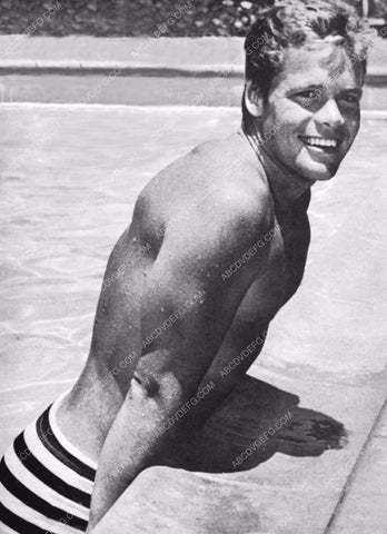 Doug McClure all wet getting out of the pool 8b20-11871
