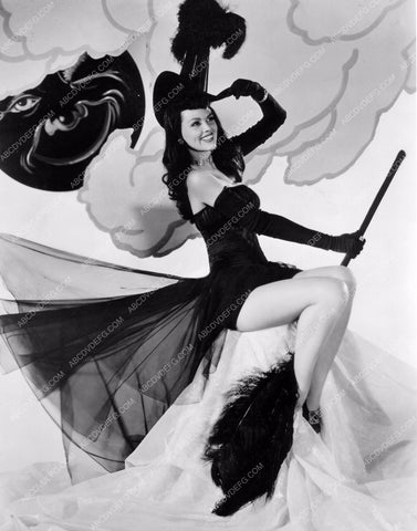 Dusty Anderson sexy witch on broom Halloween pinup 8b20-11948