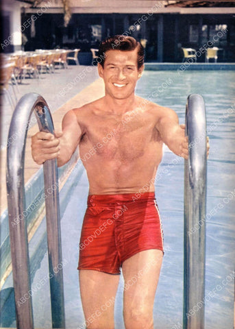 George Nader in swimwear getting out of the pool 8b20-12076