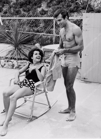 Annette Funicello and friend get ready for a swim in the backyard 8b20-13070