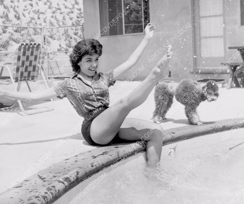 super cute Annette Funicello kicking her toes in the swimming pool 8b20-13155