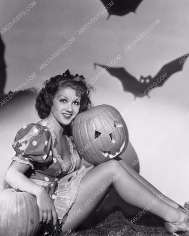 sexy Grace Bradley Halloween pinup with jackolantern 8b20-15013