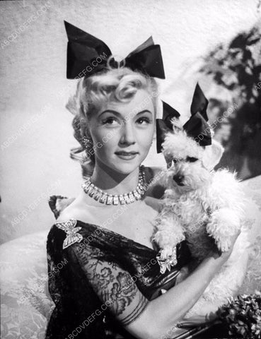 cute Gloria Grahame with her poodle puppy dog 8b20-15043