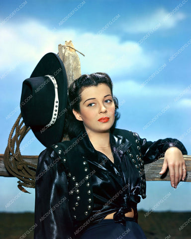cute cowgirl Gail Russell sitting on the fence 8b20-15061
