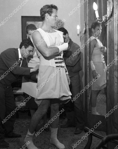 candid Charlton Heston getting wardrobe fitting for film Ben-Hur 8b20-17917