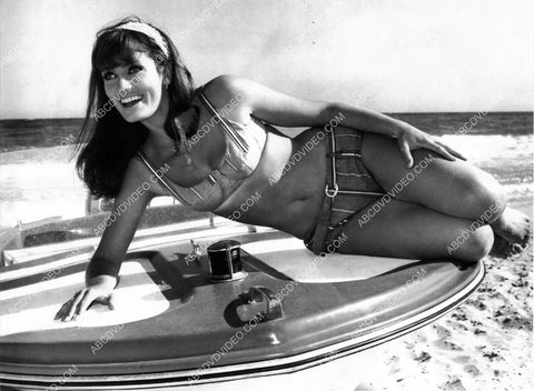 shapely and sexy Marisa Mell in her bikini sitting on a boat 8b20-19935