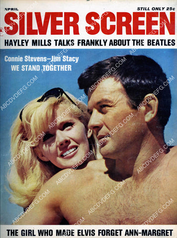 Connie Stevens James Stacy Silver Screen magazine cover 8b20-20389