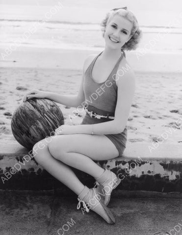 darling Anita Louise in swimwear at the beach with beachball 8b20-2260