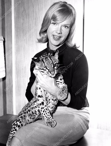 Anne Francis and a baby cub leopard 8b20-2520