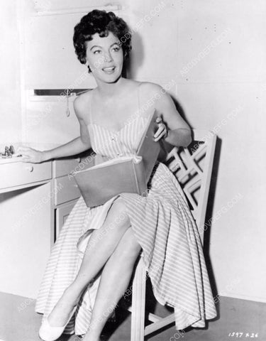 candid Ava Gardner goes over the script in her dressing room 8b20-3068