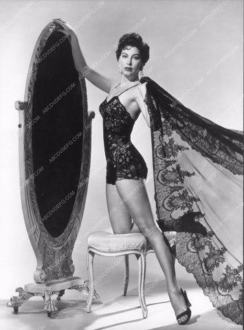 sexy Ava Gardner stretches her leg in short black lingerie 8b20-3116