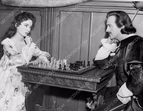 Ann Blyth faces off against Basil Rathbone in game of chess 8b20-4043