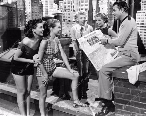 Ann Miller and the girls get dancing lessons on the roof dp-4115