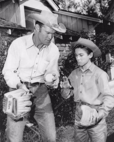 Chuck Connors teaches Johnny Crawford how to throw a curveball 8b20-5047