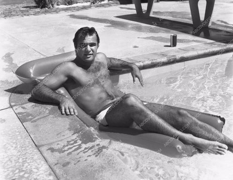 studly Burt Reynolds sunbathing in the pool 8b20-5601
