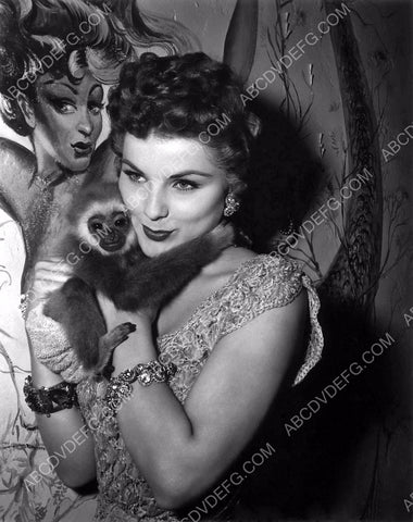 beautiful Debra Paget poses with a monkey 8b20-5721
