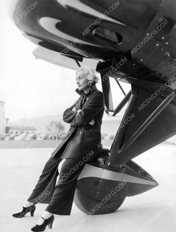 cool Carole Lombard posing on an airplane wheel 8b20-6061