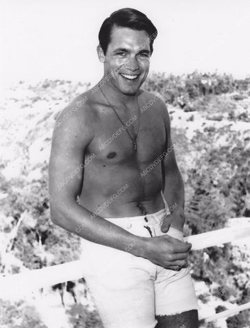 handsome and shirtless Chad Everett in backyard 8b20-6431