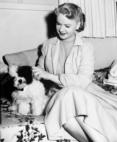 candid Anne Francis sits with her dog 8b20-6626