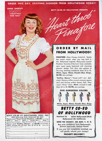 Anne Shirley ad for Heart Throb Pinafore 8b20-6719