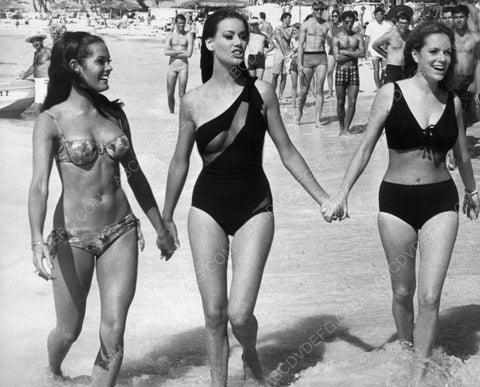 Claudine Auger and sexy babes in swimsuits on the beach 8b20-7096