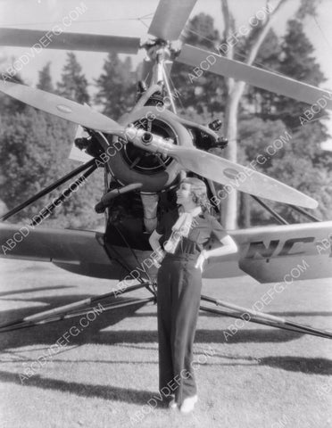 Claudette Colbert with gyro-copter airplane 8b20-7719