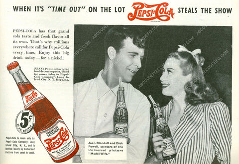 cool ad Joan Blondell Dick Powell for Pepsi Cola 8b20-8225