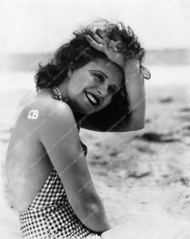 Clara Bow sexy tan lines of initials "C.B." burned on her shoulder 8b20-8348