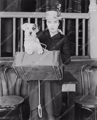 Edna Purviance suitcase and her dog silent film A Dog's Life 8b20-9838