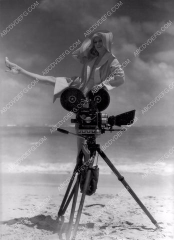 Dorothy Revier on the beach with old school movie camera 8b20-9910