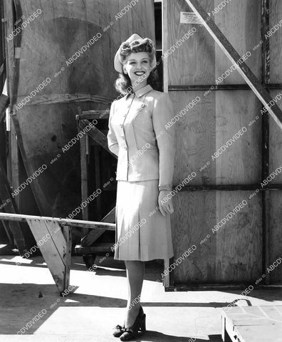 crp-10016 1943 Ann Savage models new fashion of Bergdorf Goodman at Columbia Studios crp-10016