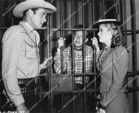 crp-10215 1947 Charles Starrett, Glenn Stuart, Nancy Saunders film West of Dodge City crp-10215