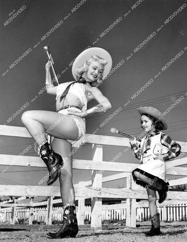 crp-10250 1950's Las Vegas cowgirls Jay Walker and Barbara Eason Easen marching along vintage upskirt crp-10250