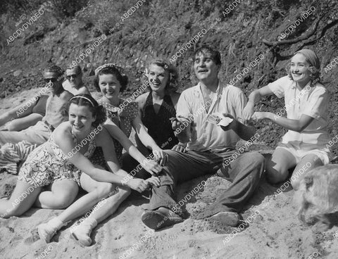 crp-01028 1937 Malibu Lake Calif Henry Wilcoxon, Mona Renwick, Mrs Ted Magee, Grace Bradley, Marian March Beach Party crp-01028