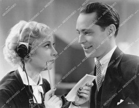 crp-11001 1935 Una Merkel cool old telephone operator headset, Franchot Tone film One New York Night crp-11001