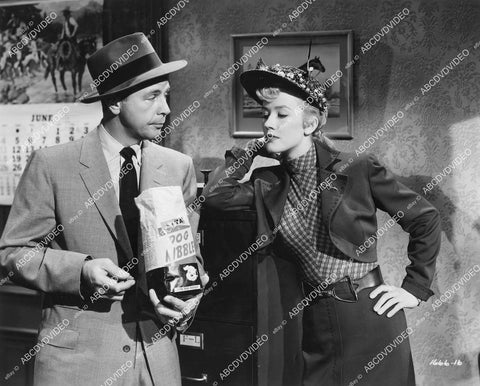 crp-11068 1951 Dick Powell w his dog kibble, Joyce Holden film You Never Can Tell crp-11068