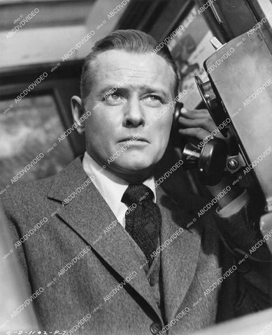 crp-11353 1946 candid George Macready on telephone makes reservations in Palm Springs film The Man Who Dared crp-11353