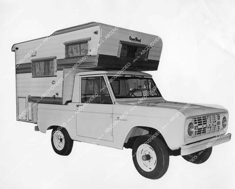 crp-11534 1960's automobile promo pic new Ford pickup truck w Open Road mounted camper ad crp-11534