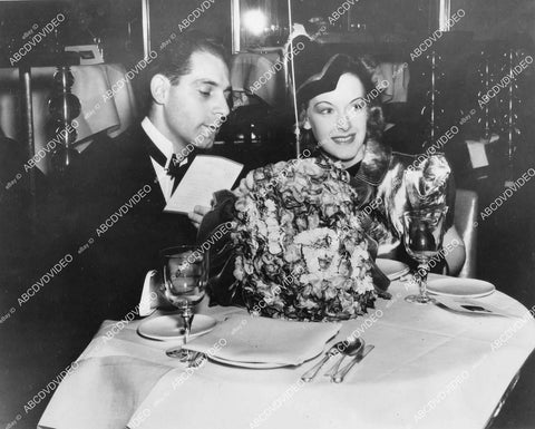 crp-11539 1937 NBC radio new floral microphone tested by Ben Grauer & Betty Goodwin in the Rainbow Room crp-11539