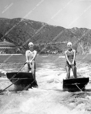 crp-11747 1930's female aquaplane race from Avalon Bay Catalina Island to hermosa Beach w Peggy Klipstian, Margaret Grant crp-11747