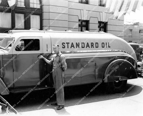crp-11785 1939 Ward Rawlings w his new vintage Standard Oil tanker truck automobile crp-11785