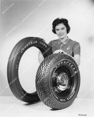 crp-01191 1959 Goodyear Tire "Sports Car Special" w 1920 model racing tire for comparison crp-01191