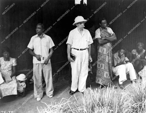 crp-12050 1957 author Albert Schweitzer in pith helmet documentary film crp-12050