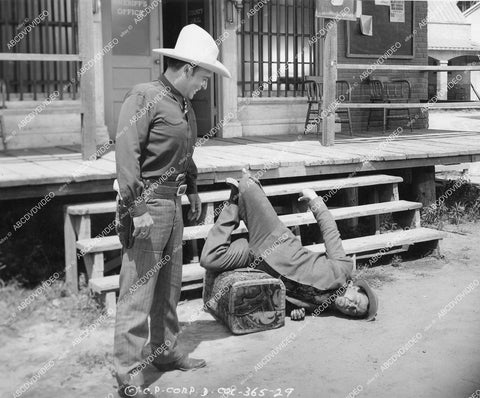 crp-12167 1942 western swing king Bob Wills watches Dub Taylor take a spill film Law of the Badlands crp-12167
